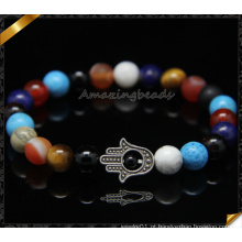 Colorful Gemstone Beads Hamsa encantos pulseiras de moda (CB0109)